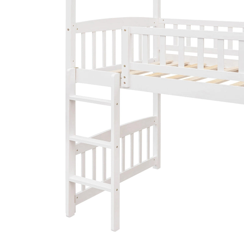 Twin Loft Bed with Slide,House Bed with Slide