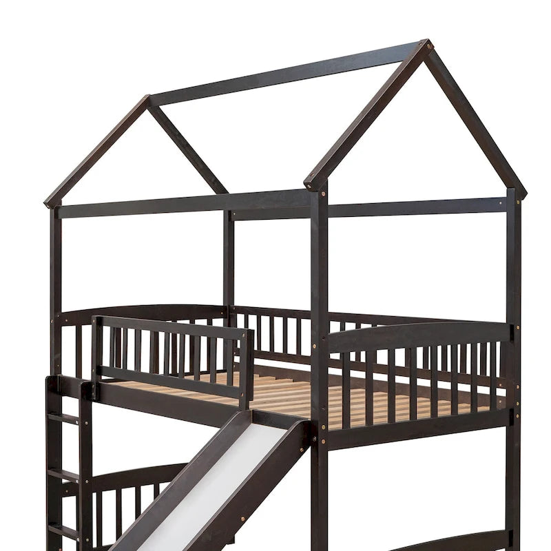 Twin Loft Bed with Slide,House Bed with Slide