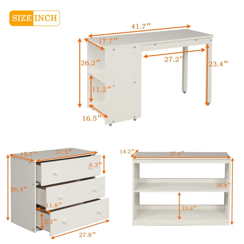 Cama alta individual baja para estudio con armario y escritorio portátil con ruedas - Espresso