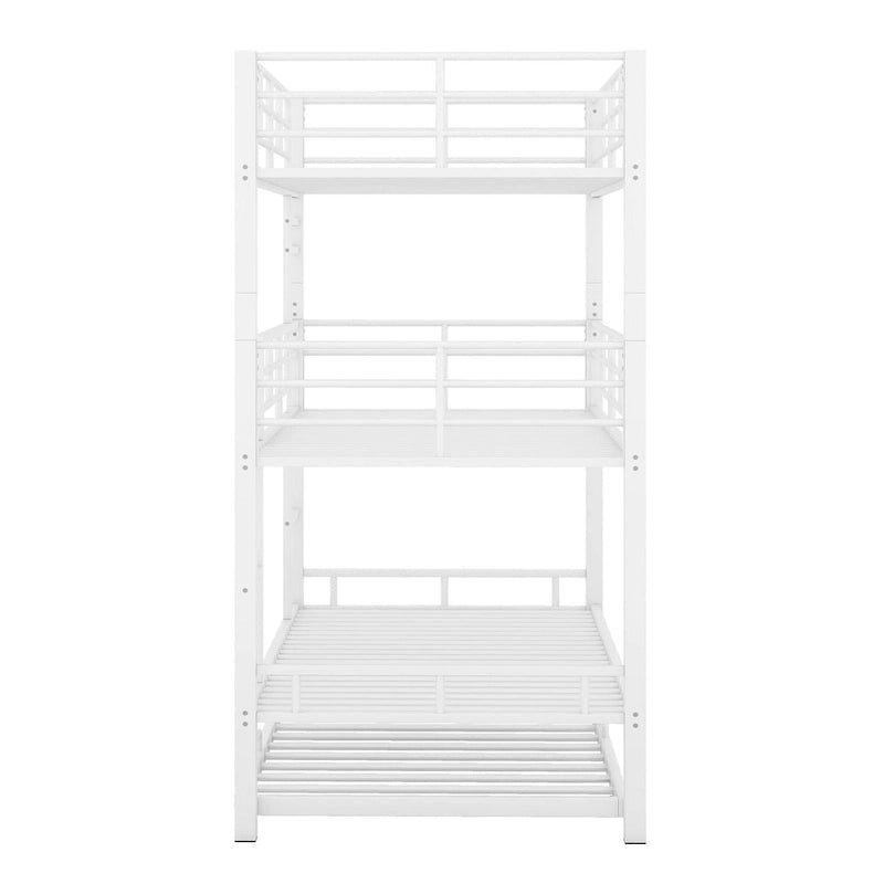 Metal Twin Size Triple Bunk Bed With Trundle