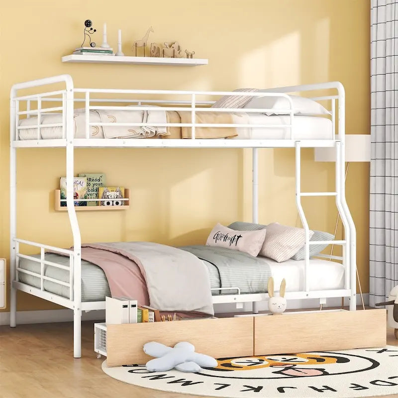 Full XL Over Queen Metal Bunk Bed