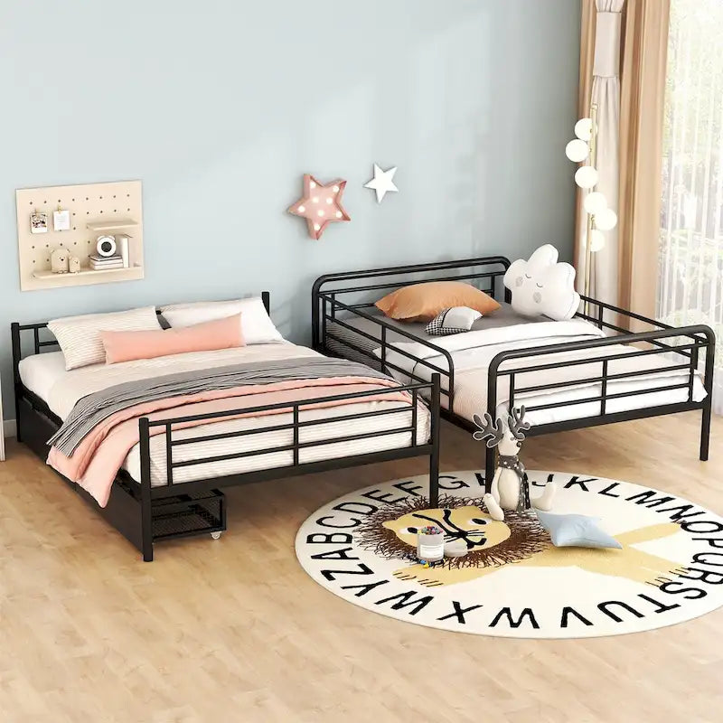 Full XL Over Queen Metal Bunk Bed