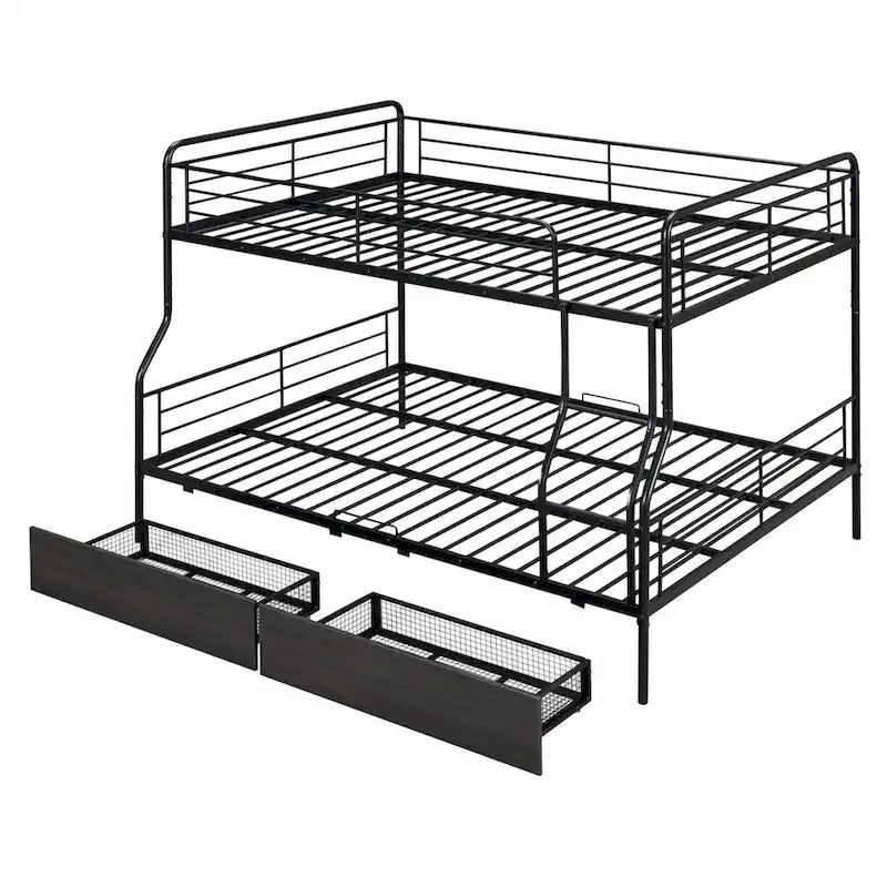 Full XL Over Queen Metal Bunk Bed
