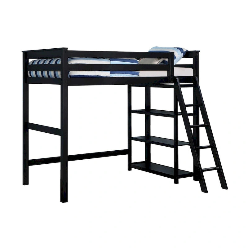 Twin Loft Bed with 3-Shelf