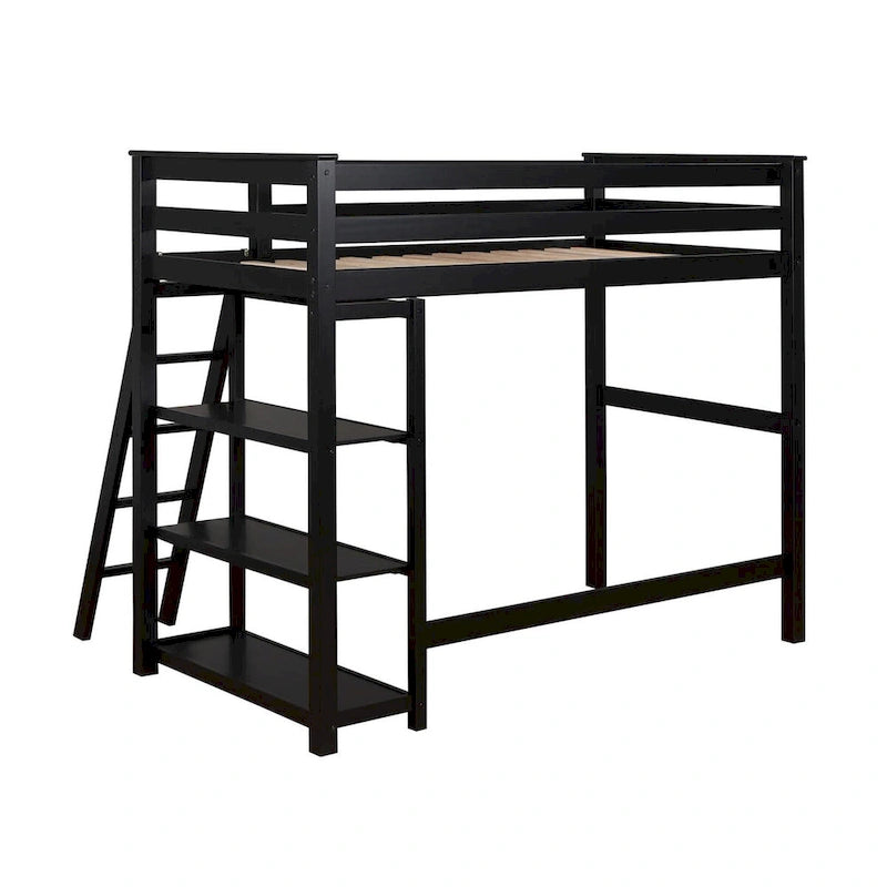 Twin Loft Bed with 3-Shelf